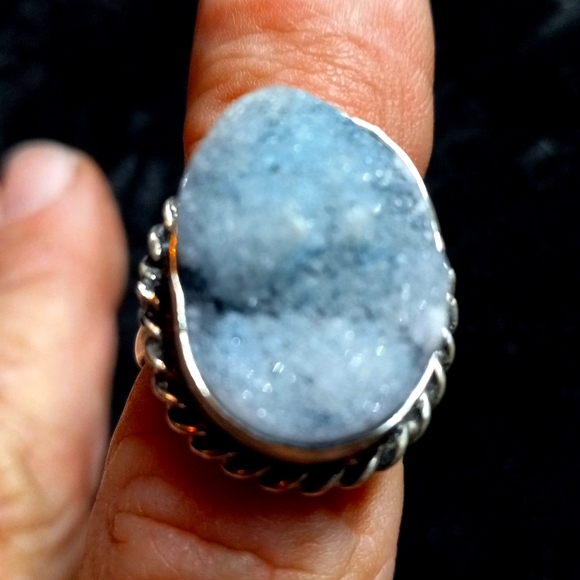 20 NWT Solar quartz gemstone ring size 8 shipping druzy - Picture 1 of 4